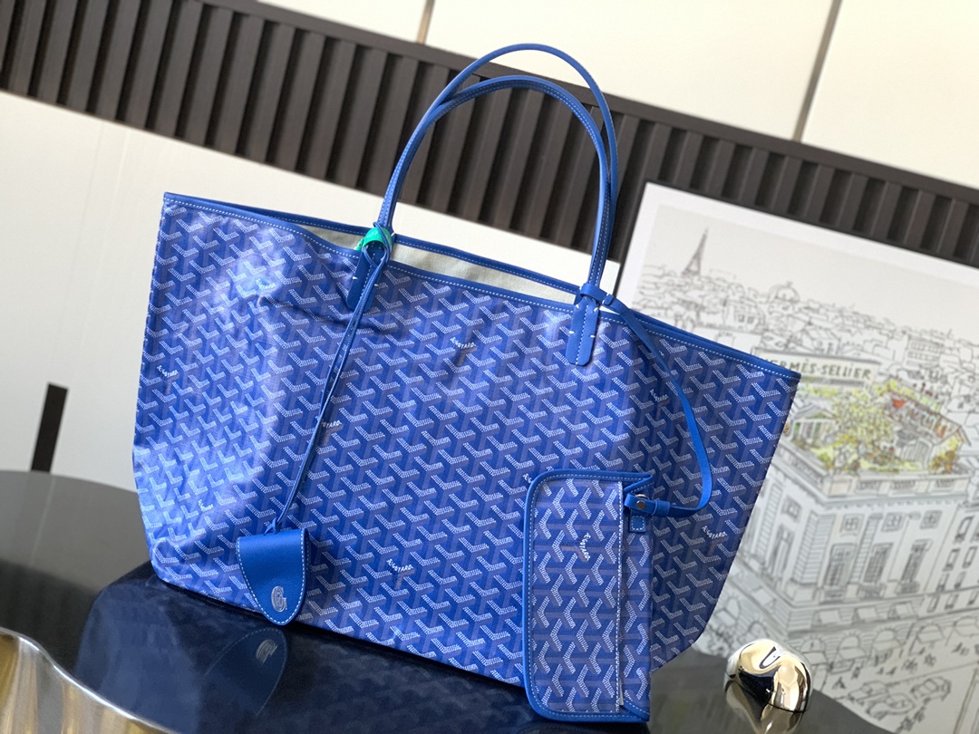最高級ゴヤールスーパーコピー ゴヤールトートバッグコピー サン・ルイGM バッグ スカイブルー STLOUIGMLTY10CL10P レザー シルバー金具 - 画像 (8)