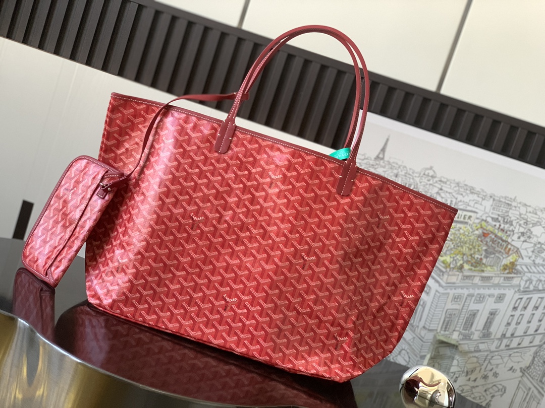 最高級ゴヤールスーパーコピー ゴヤールトートバッグコピー サン・ルイGM バッグ レッド STLOUIGMLTY02CL02P レザー シルバー金具 - 画像 (8)