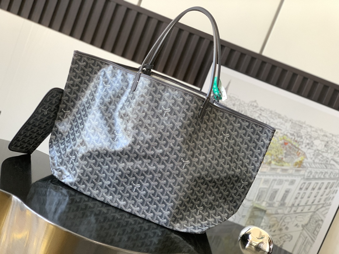 最高級ゴヤールスーパーコピー ゴヤールトートバッグコピー サン・ルイGM バッグ グレー STLOUIGMLTY51CL51P レザー シルバー金具 - 画像 (8)