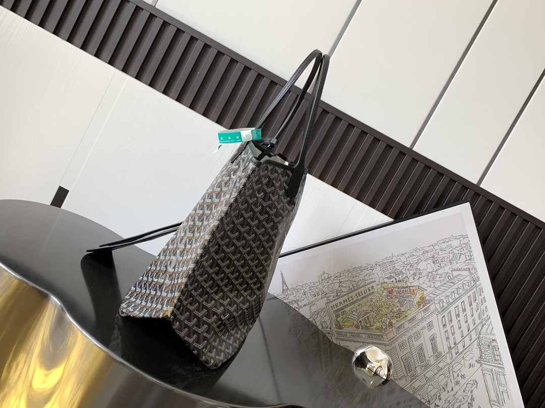 最高級ゴヤールスーパーコピー ゴヤールトートバッグコピー サン・ルイGM Goyardine ブラック VOLTA3MMLTY01CL01P レザー シルバー金具 - 画像 (9)