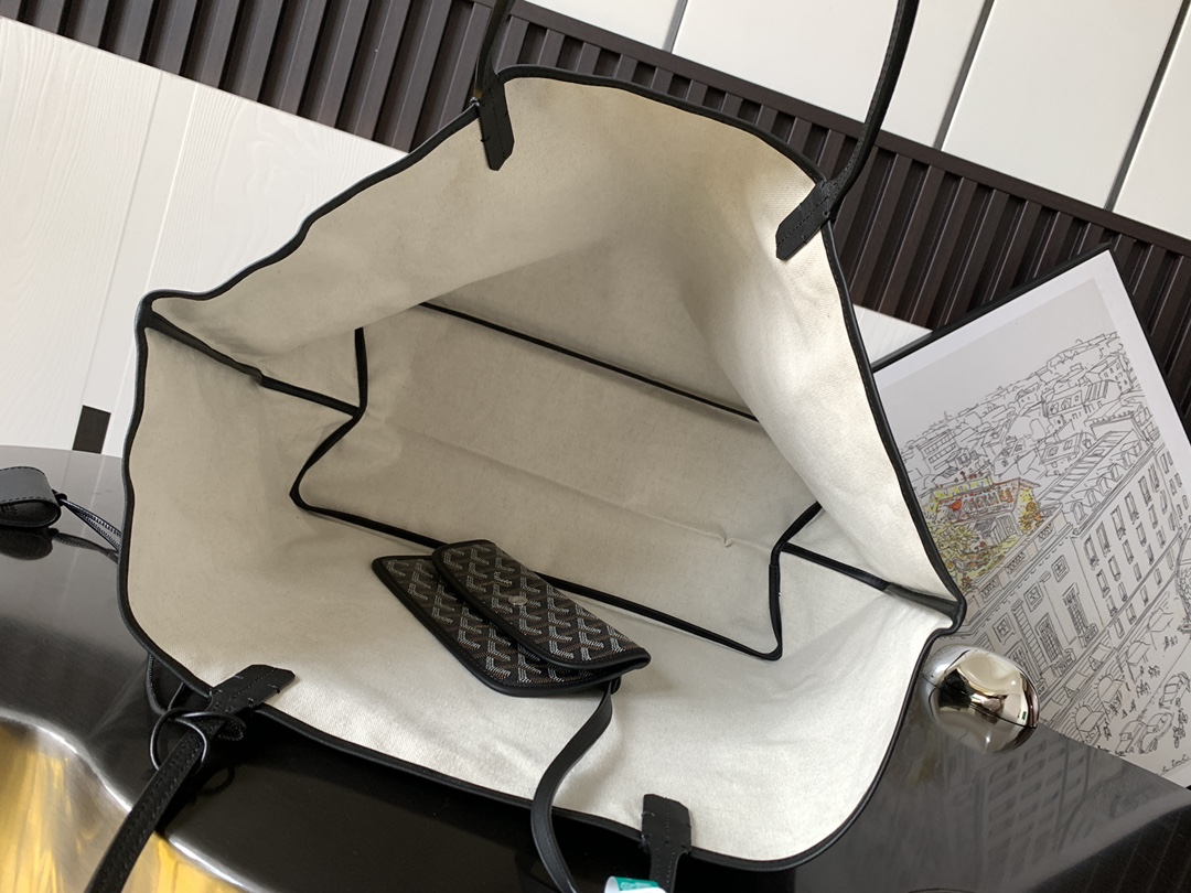 最高級ゴヤールスーパーコピー ゴヤールトートバッグコピー サン・ルイGM Goyardine ブラック VOLTA3MMLTY01CL01P レザー シルバー金具 - 画像 (4)