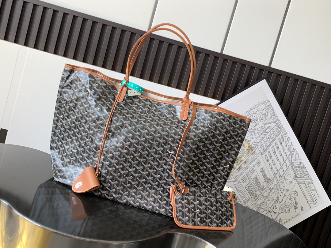 最高級ゴヤールスーパーコピー ゴヤールトートバッグコピー サン・ルイGM Goyardine ブラウン ブラック VOLTA3MMLTY01CL03P レザー シルバー金具 - 画像 (9)
