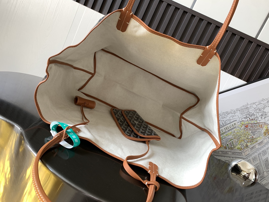 最高級ゴヤールスーパーコピー ゴヤールトートバッグコピー サン・ルイGM Goyardine ブラウン ブラック VOLTA3MMLTY01CL03P レザー シルバー金具 - 画像 (4)