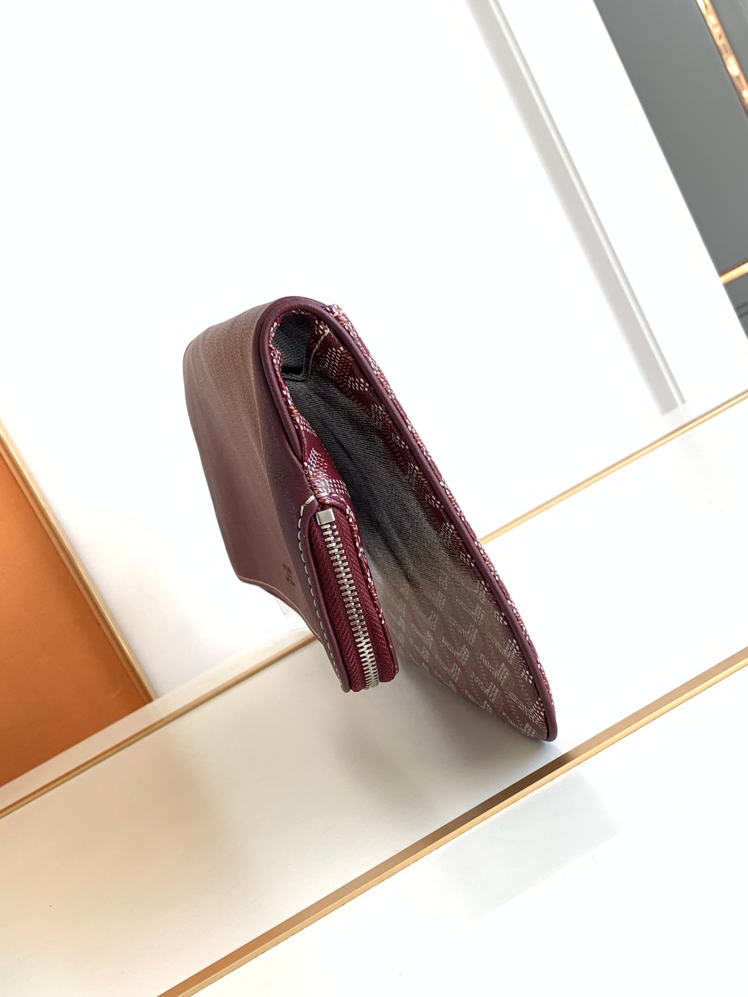 最高級ゴヤールスーパーコピー ゴヤールポーチコピー サン・マリーMMクラッチバッグ バーガンディ STMARIMMLTY33CL33P レザー シルバー金具 - 画像 (7)