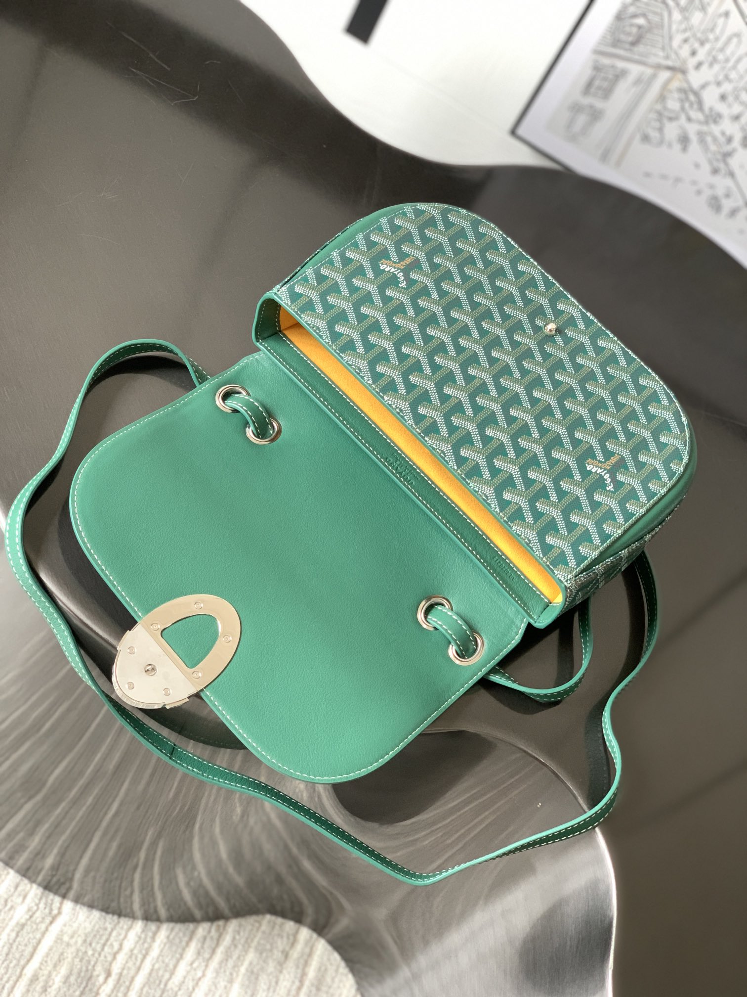 最高級ゴヤールスーパーコピー ゴヤールクロスボディバッグコピー 233バッグ グリーン 233SH2PMLTY09CL09P レザー シルバー金具 - 画像 (5)