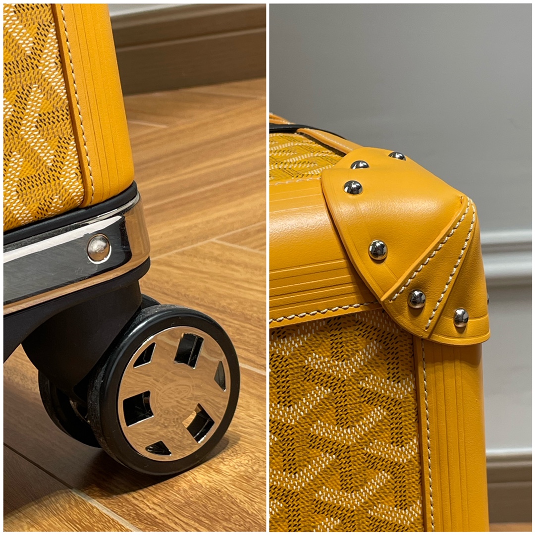 最高級ゴヤールスーパーコピー ゴヤールボストンバッグコピー トランクバッグ イエロー MANOI2PMLTY08CL08O レザー シルバー金具 - 画像 (6)