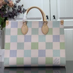最高級ルイヴィトンスーパーコピー ルイヴィトンバッグコピー オンザゴー MM ピスタチオ N40518 ダミエ・キャンバス ゴールド金具