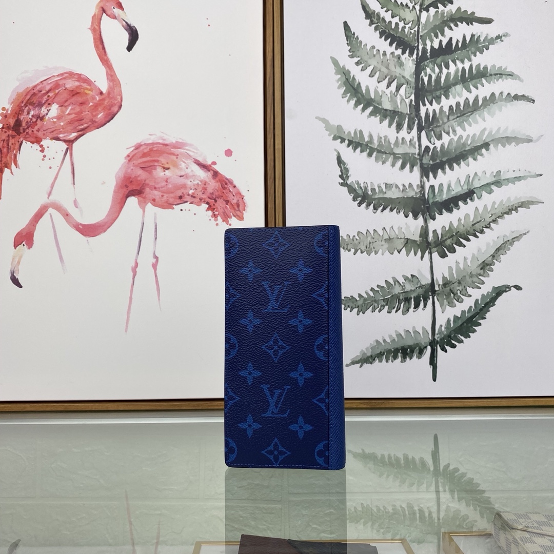 最高級ルイヴィトンスーパーコピー ルイヴィトン財布コピー ポルトフォイユ・ブラザ アガベ ブルー M30297 モノグラム・キャンバス シルバー金具 - 画像 (9)