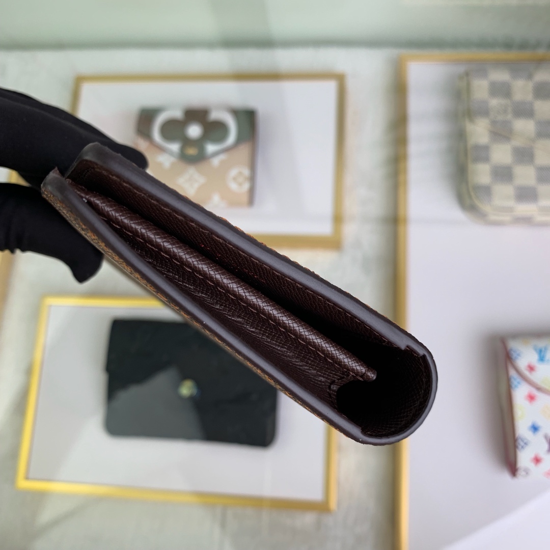 最高級ルイヴィトンスーパーコピー ルイヴィトン財布コピー ポルトフォイユ・ブラザ ダミエ N60017 ダミエ・エベヌ キャンバス ゴールド金具 - 画像 (6)
