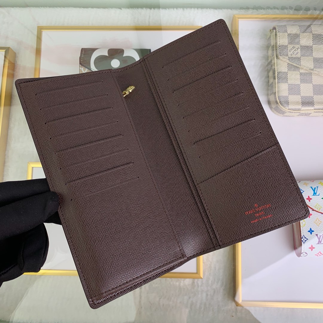最高級ルイヴィトンスーパーコピー ルイヴィトン財布コピー ポルトフォイユ・ブラザ ダミエ N60017 ダミエ・エベヌ キャンバス ゴールド金具 - 画像 (5)
