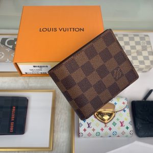最高級ルイヴィトンスーパーコピー ルイヴィトン財布コピー ポルトフォイユ・スレンダー ダミエ N61208 ダミエ・エベヌ キャンバス