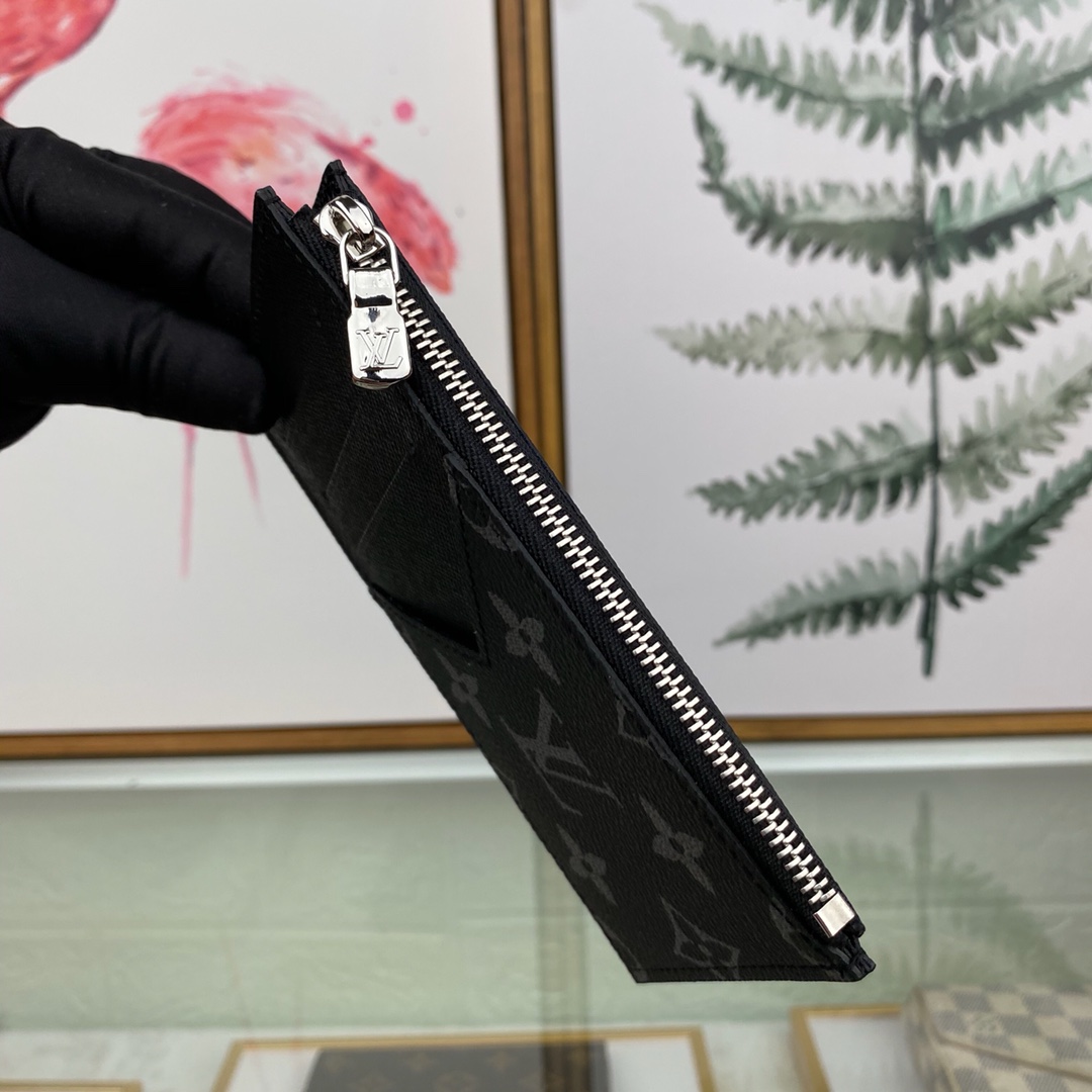 最高級ルイヴィトンスーパーコピー ルイヴィトンカードケースコピー コインカード・ホルダー ブラック M30271 タイガ・レザー シルバー金具 - 画像 (5)