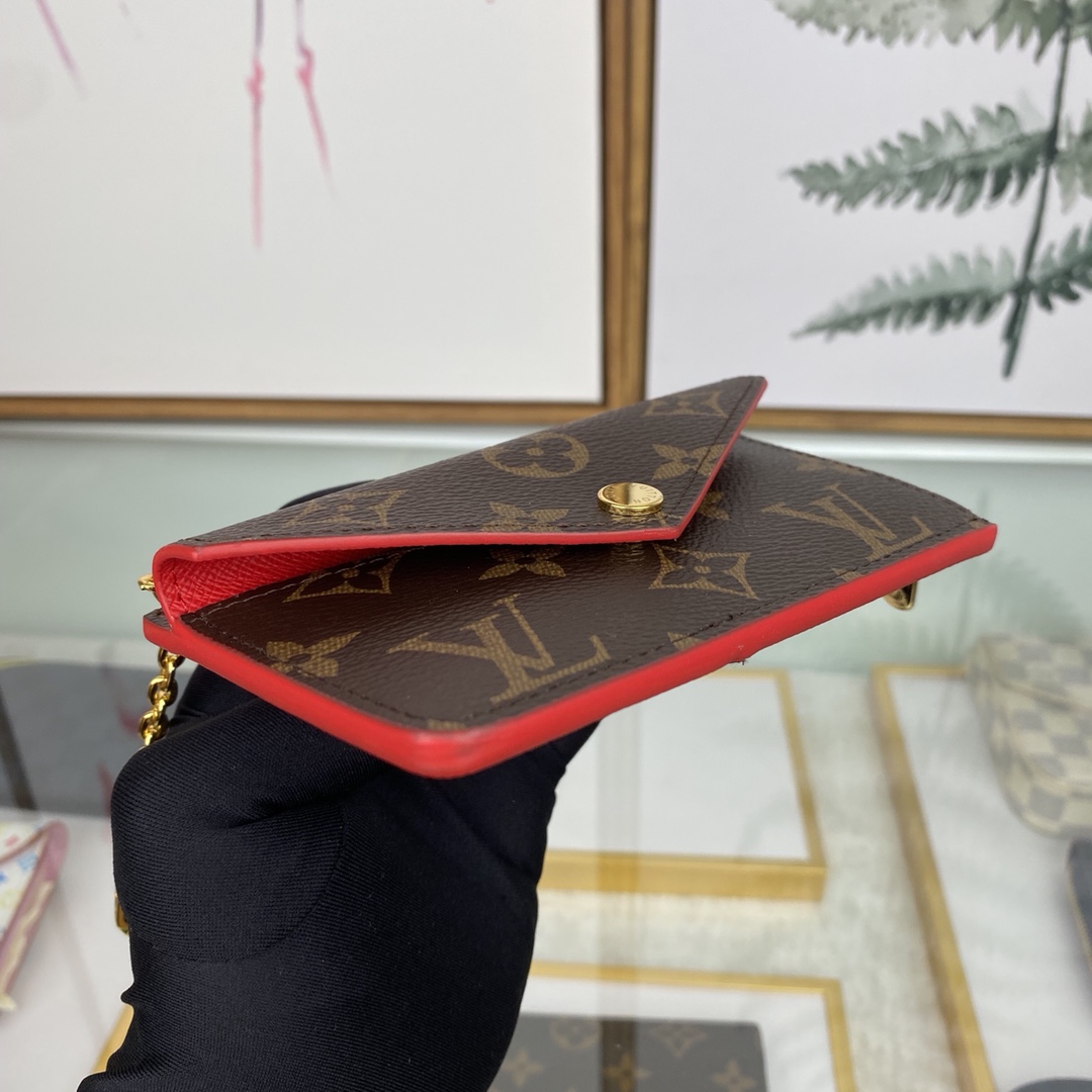 最高級ルイヴィトンスーパーコピー ルイヴィトンカードケースコピー カードケース ポルト カルト・レクト ヴェルソ コクリコ(レッド) M69431 モノグラム・キャンバス ゴールド金具 - 画像 (2)