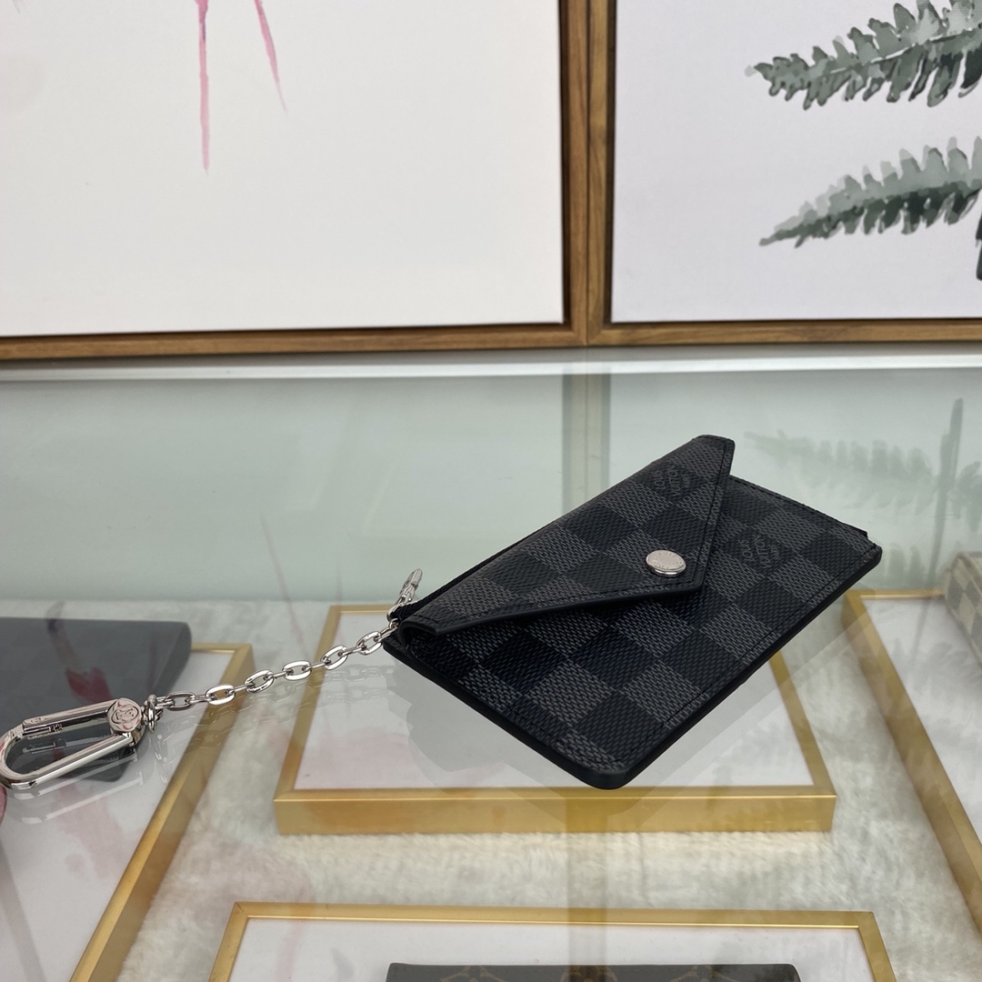 最高級ルイヴィトンスーパーコピー ルイヴィトンカードケースコピー カードケース ポルト カルト・レクト ヴェルソ ブラック N69431 ダミエ・グラフィット キャンバス シルバー金具 - 画像 (5)