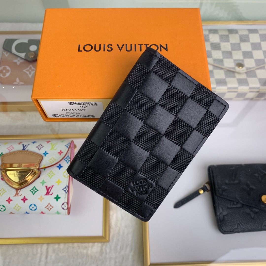 最高級ルイヴィトンスーパーコピー ルイヴィトンカードケースコピー カードケース オーガナイザー・ドゥ ポッシュ ブラック N63197 ダミエ・アンフィニ レザー