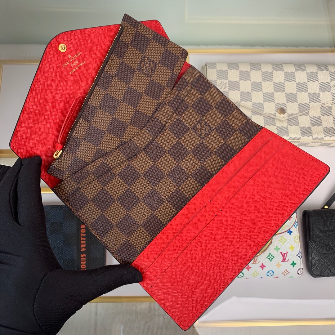 最高級ルイヴィトンスーパーコピー ルイヴィトン財布コピー ポルトフォイユ・サラ スリーズ N63543 ダミエ・エベヌ キャンバス ゴールド金具 - 画像 (5)
