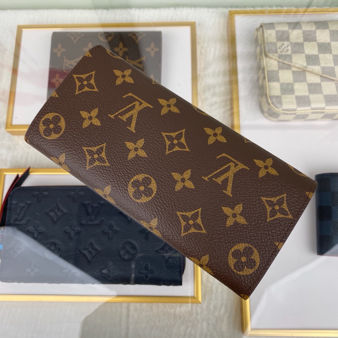 最高級ルイヴィトンスーパーコピー ルイヴィトン財布コピー ポルトフォイユ・エミリー タンジェリン M60696 モノグラム・キャンバス ゴールド金具 - 画像 (8)