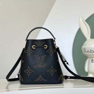 最高級ルイヴィトンスーパーコピー ルイヴィトンバッグコピー ネオノエ BB ブラック M46734 エンボス加工したモノグラム・アンプラント レザー ゴールド金具