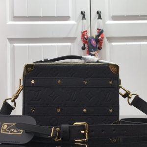 最高級ルイヴィトンスーパーコピー ルイヴィトンバッグコピー クラッチ・ボックス ブラック m57971 モノグラム・アンプラント レザー ゴールド金具