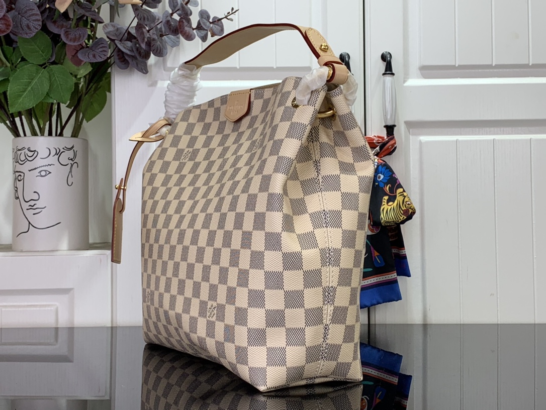 最高級ルイヴィトンスーパーコピー ルイヴィトンバッグコピー GRACEFUL ダミエアズール N42249 ダミエ・アズール キャンバス ゴールド金具 - 画像 (9)