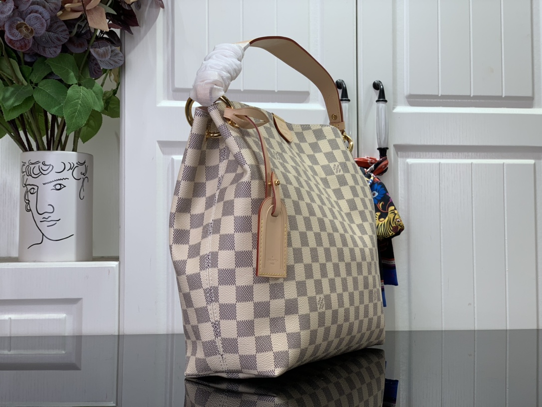 最高級ルイヴィトンスーパーコピー ルイヴィトンバッグコピー GRACEFUL ブトンドローズ M42249 ダミエ・アズール キャンバス ゴールド金具 - 画像 (9)