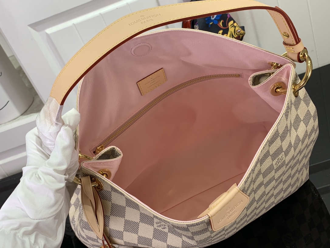 最高級ルイヴィトンスーパーコピー ルイヴィトンバッグコピー GRACEFUL ブトンドローズ M42249 ダミエ・アズール キャンバス ゴールド金具 - 画像 (2)
