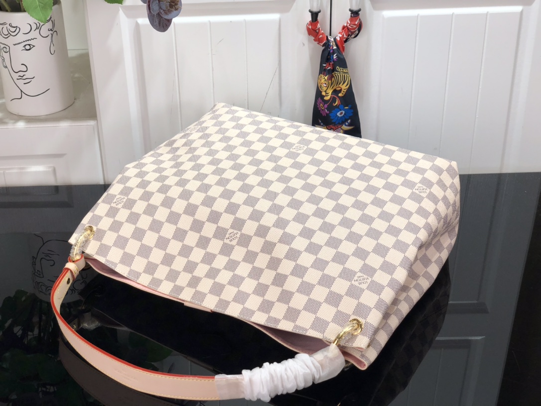 最高級ルイヴィトンスーパーコピー ルイヴィトンバッグコピー GRACEFUL ローズバレリーヌ(ピンク) M42233 ダミエ・アズール キャンバス ゴールド金具 - 画像 (8)