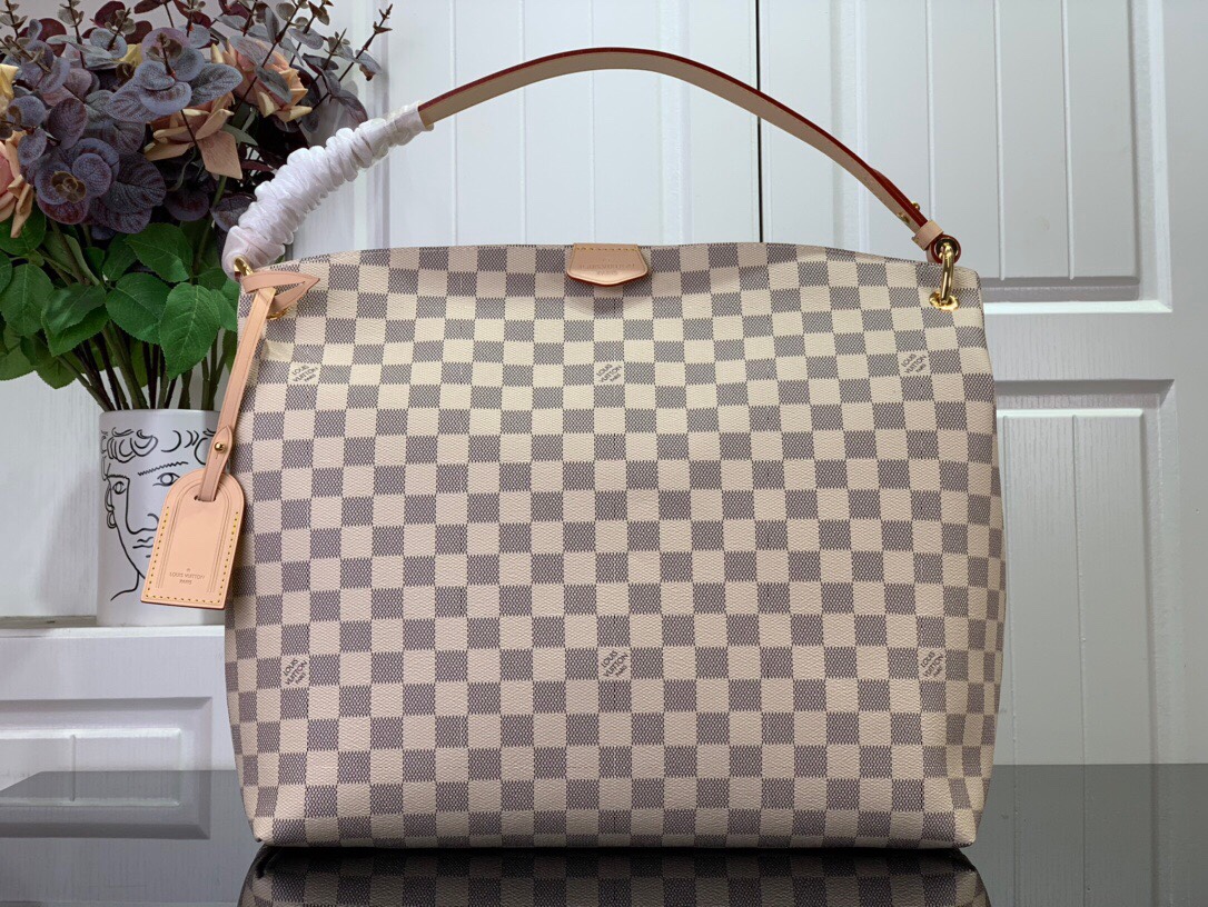 最高級ルイヴィトンスーパーコピー ルイヴィトンバッグコピー GRACEFUL ローズバレリーヌ(ピンク) M42233 ダミエ・アズール キャンバス ゴールド金具