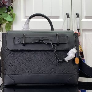 最高級ルイヴィトンスーパーコピー ルイヴィトンバッグコピー スティーマー PM ブラック M24436 モノグラム・パターンをエンボス加工したトリヨンレザー ブラック金具