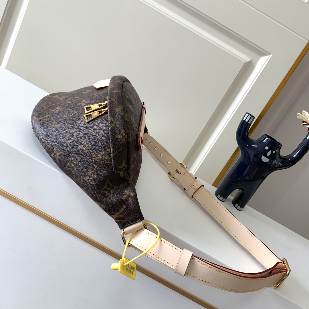 最高級ルイヴィトンスーパーコピー ルイヴィトン ウエストバッグ コピー LV メンズ ウエストポーチ ダークブラウン M43644 モノグラム・キャンバス ゴールド金具 - 画像 (9)