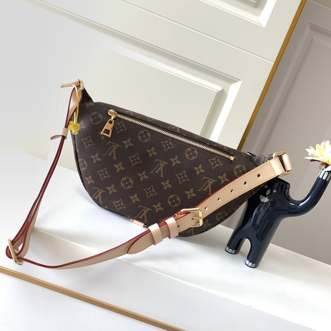 最高級ルイヴィトンスーパーコピー ルイヴィトン ウエストバッグ コピー LV メンズ ウエストポーチ ダークブラウン M43644 モノグラム・キャンバス ゴールド金具 - 画像 (8)
