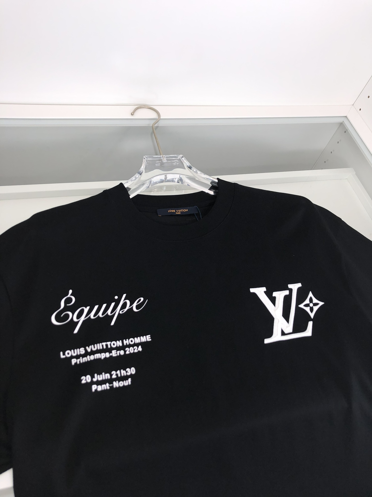 最高級ルイヴィトンスーパーコピー服 ルイヴィトンTシャツコピー チェーンディテールTシャツ ブラック 202405017 コットン 100% - 画像 (8)