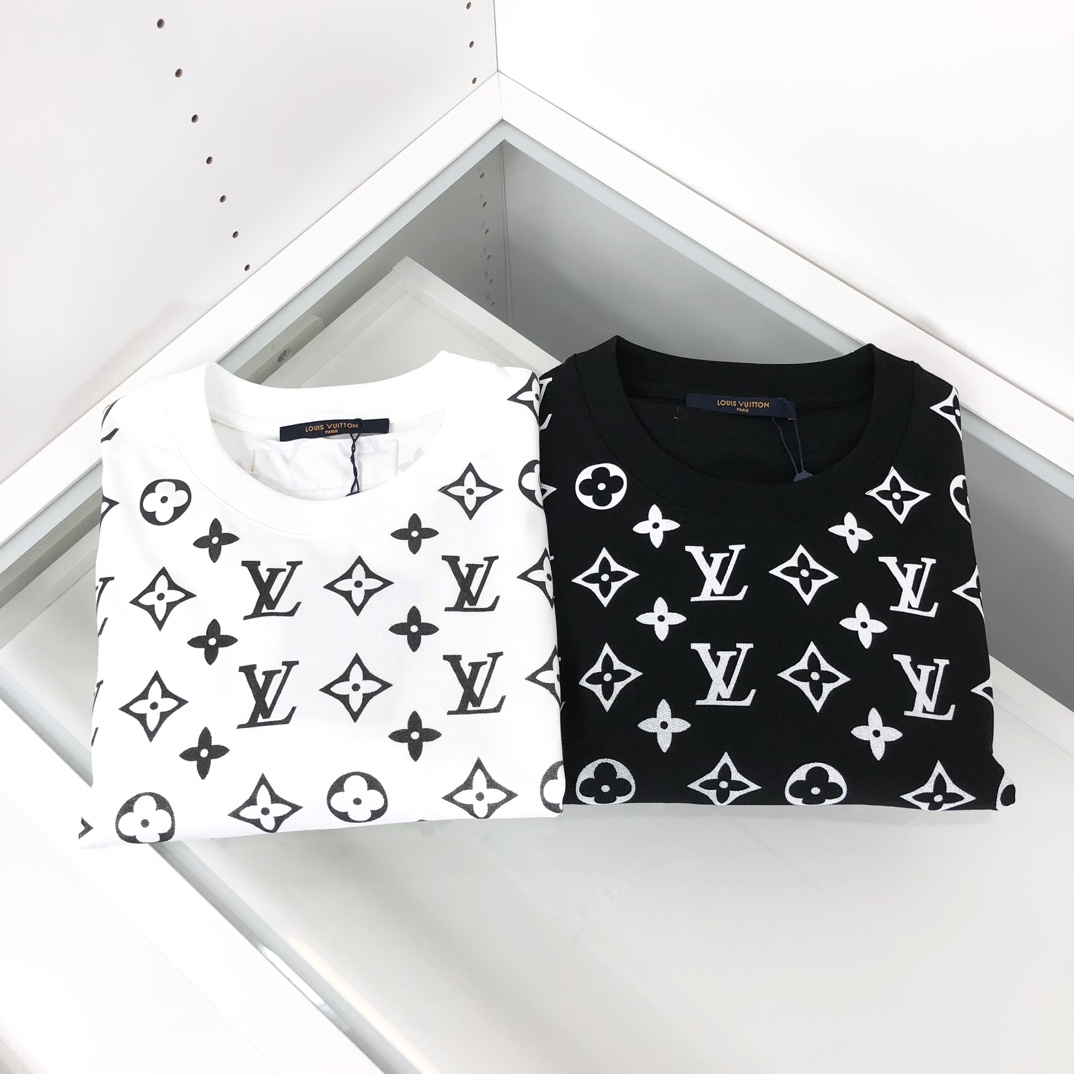 最高級ルイヴィトンスーパーコピー服 ルイヴィトンTシャツコピー グラディエントコットンTシャツ ブラック 1AFBB6 コットン 100% - 画像 (2)