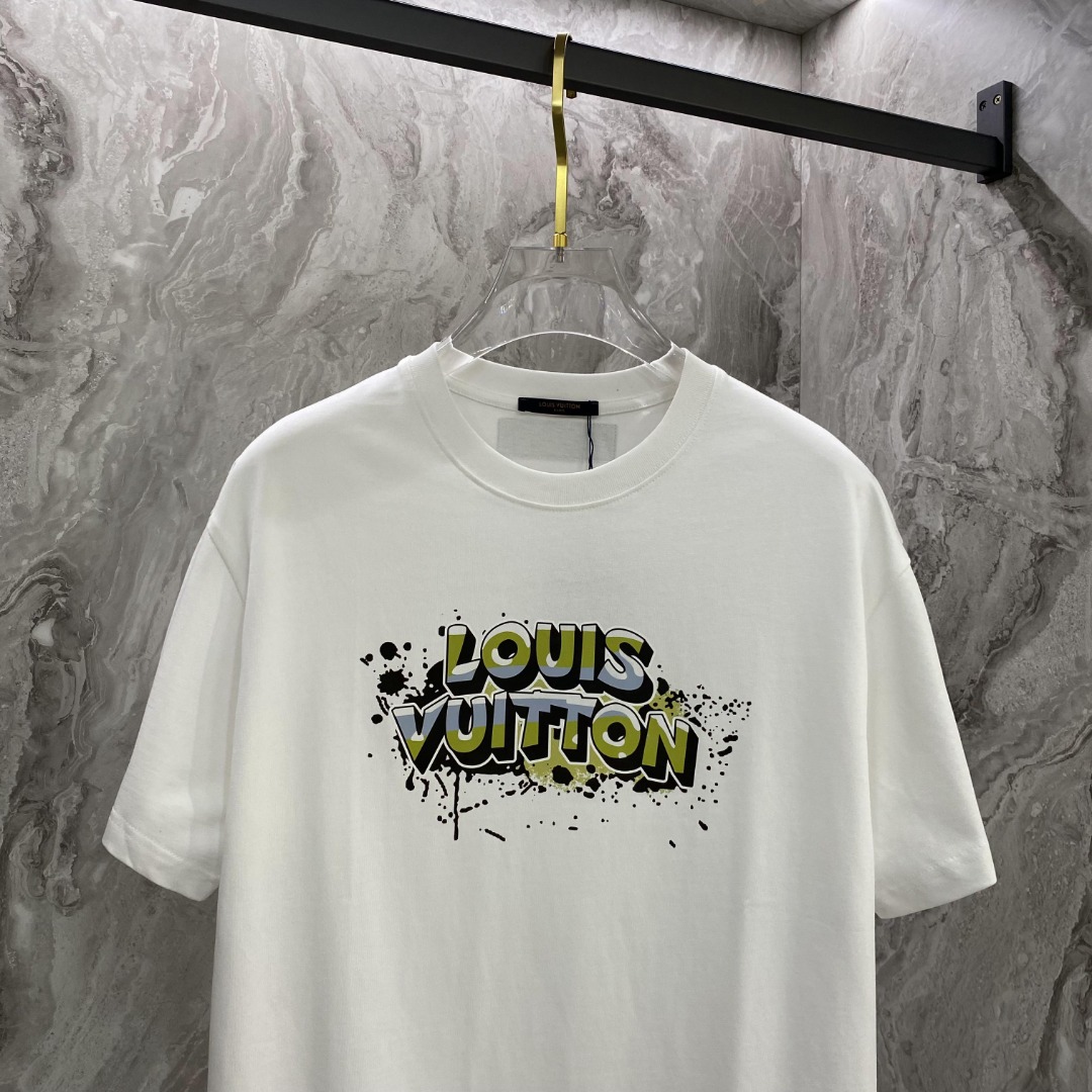 最高級ルイヴィトンスーパーコピー服 ルイヴィトンTシャツコピー ビーズエンブロイダードコットンTシャツ ホワイト 202405034 コットン 100% - 画像 (7)
