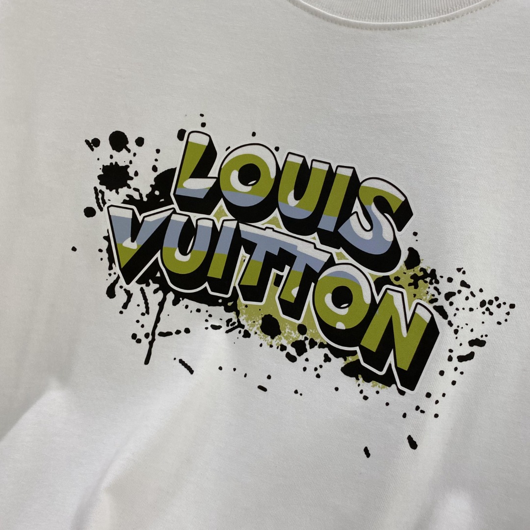 最高級ルイヴィトンスーパーコピー服 ルイヴィトンTシャツコピー ビーズエンブロイダードコットンTシャツ ホワイト 202405034 コットン 100% - 画像 (5)