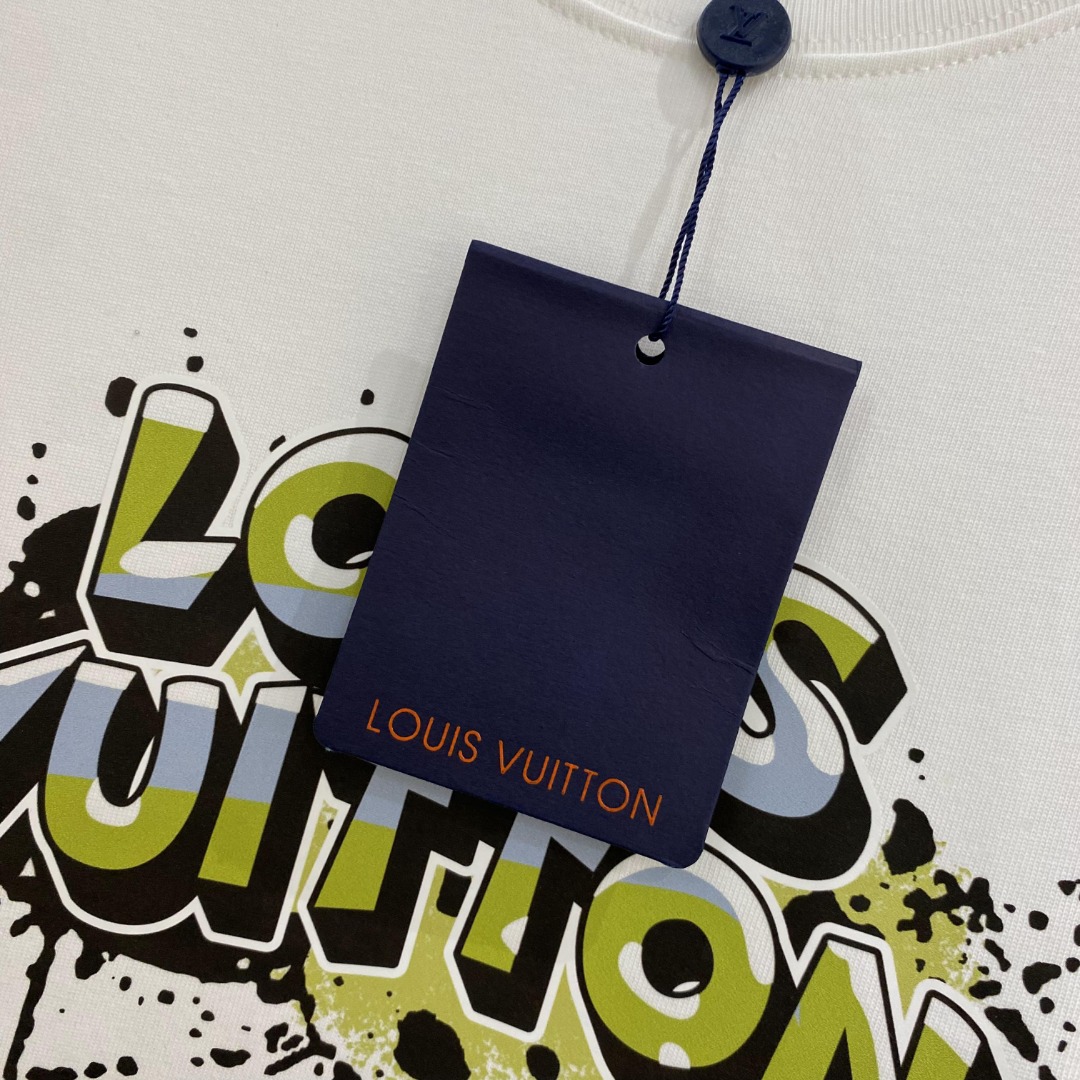 最高級ルイヴィトンスーパーコピー服 ルイヴィトンTシャツコピー ビーズエンブロイダードコットンTシャツ ホワイト 202405034 コットン 100% - 画像 (3)