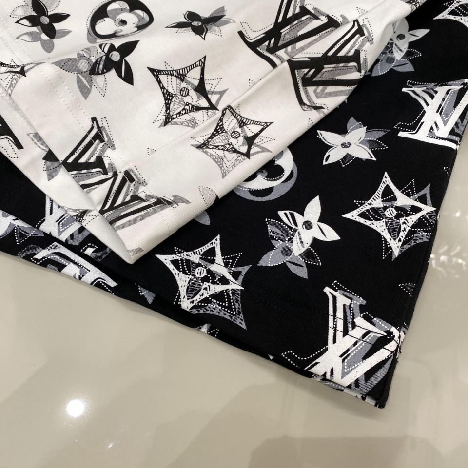 最高級ルイヴィトンスーパーコピー服 ルイヴィトンTシャツコピー フローラルモノグラムTシャツ ホワイト ブラック 202405043 コットン 100% - 画像 (5)