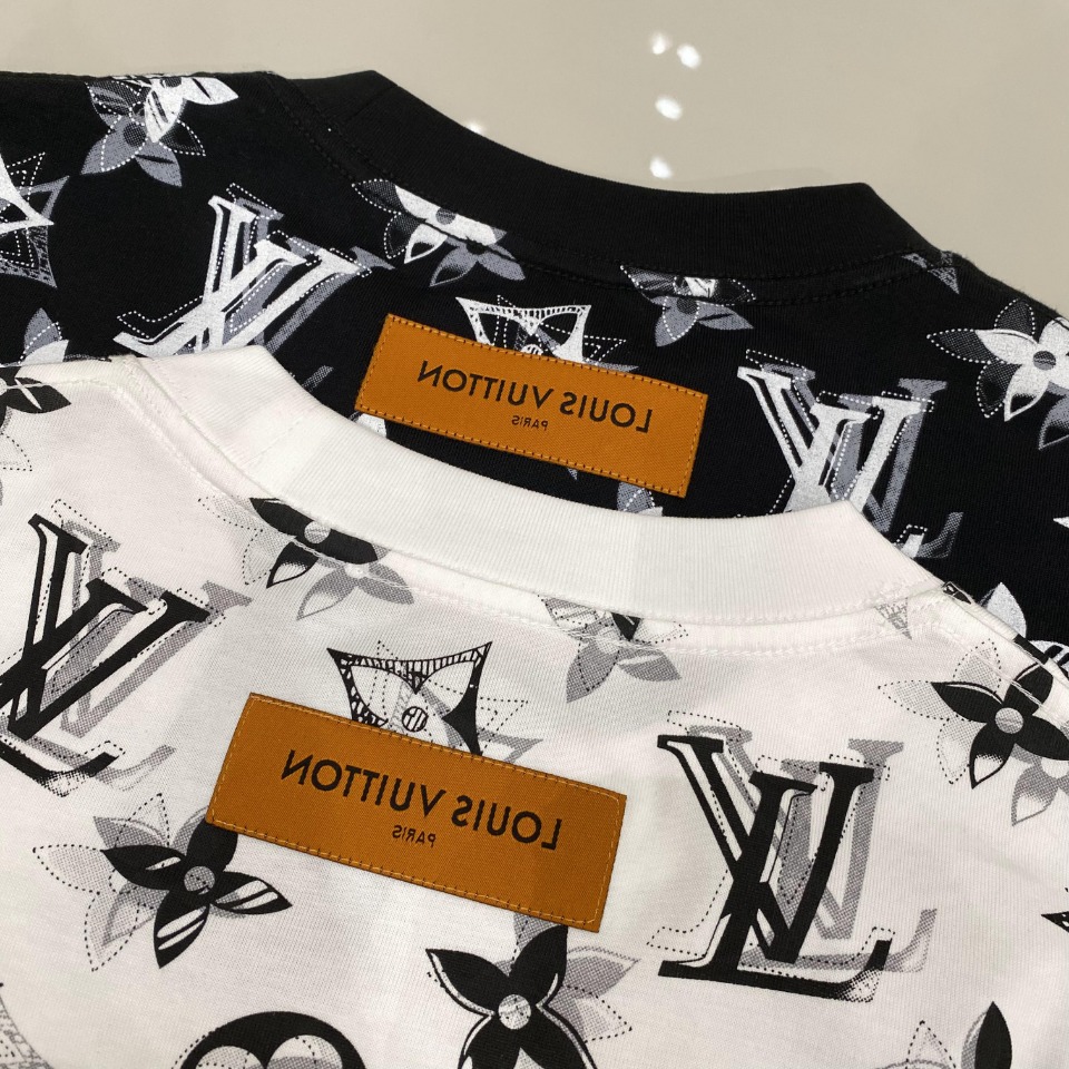 最高級ルイヴィトンスーパーコピー服 ルイヴィトンTシャツコピー フローラルモノグラムTシャツ ホワイト ブラック 202405043 コットン 100% - 画像 (4)