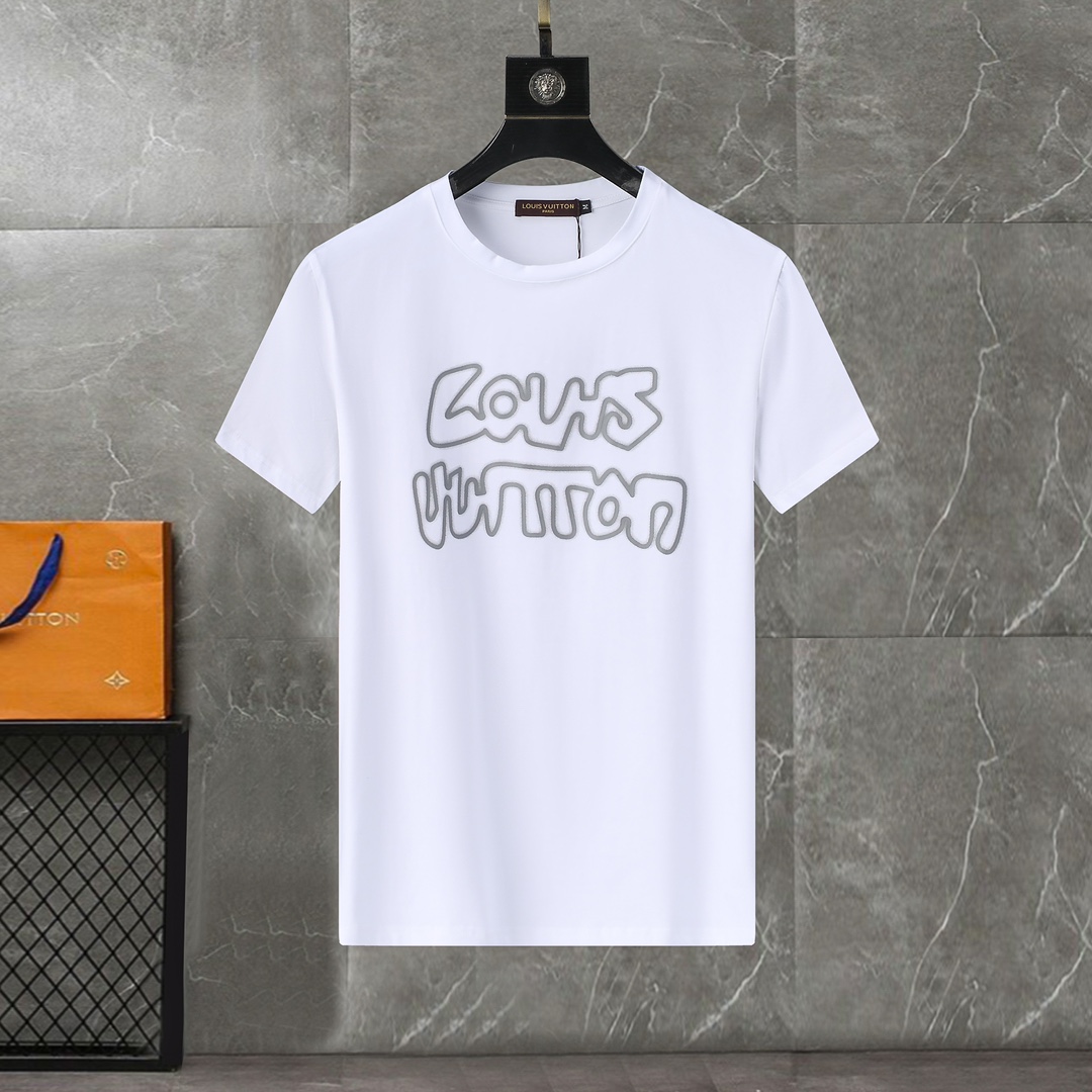 最高級ルイヴィトンスーパーコピー服 ルイヴィトンTシャツコピー Louis VuittonプリントTシャツ ホワイト ブラック 202405049 コットン 100% - 画像 (8)