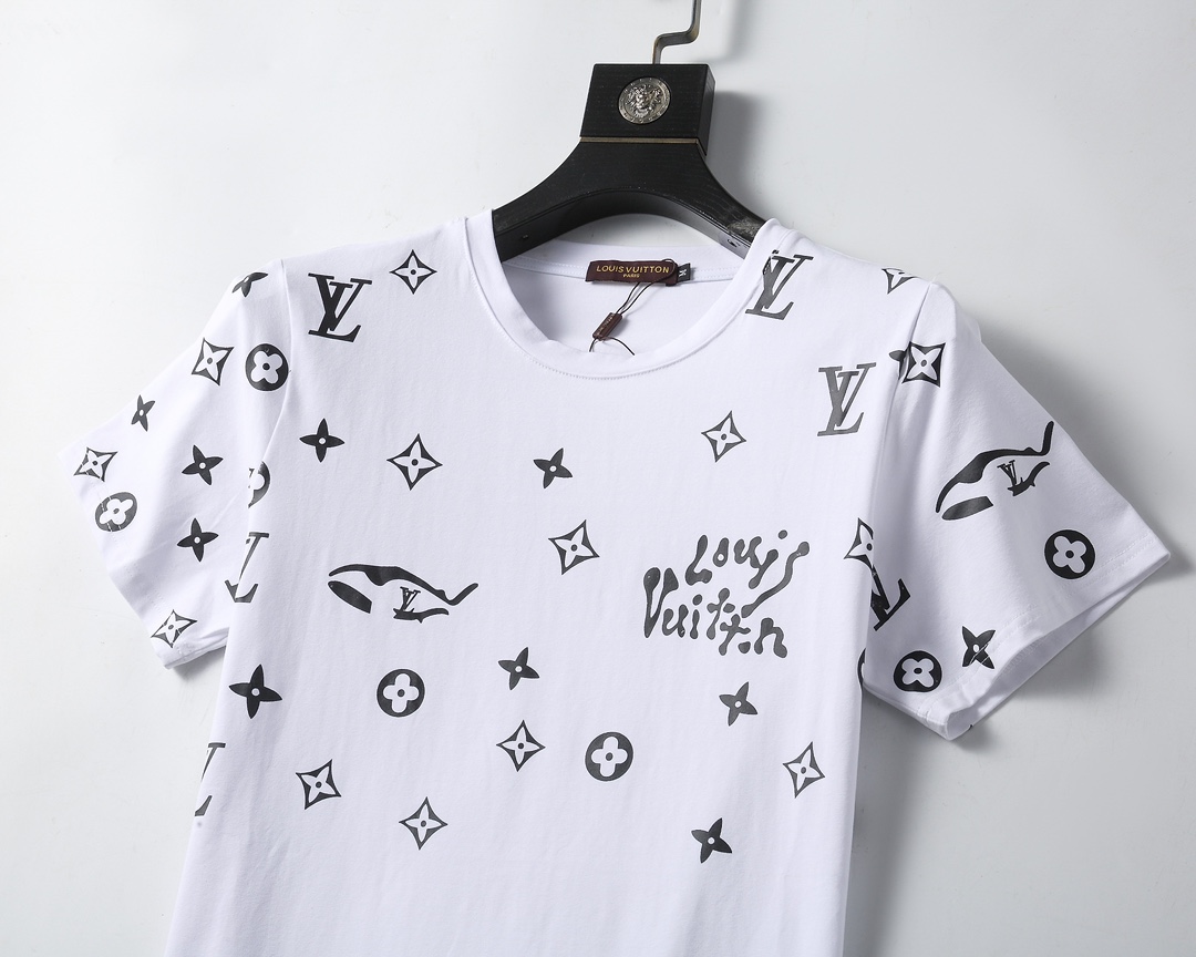 最高級ルイヴィトンスーパーコピー服 ルイヴィトンハーフパンツコピー セットアップ 2点セット モノグラムTシャツ ハーフパンツ ブラック ホワイト 202405053 コットン 100% - 画像 (5)
