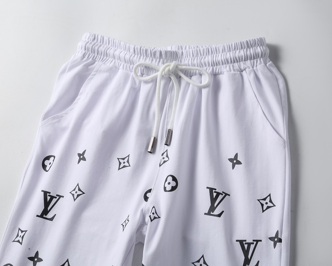 最高級ルイヴィトンスーパーコピー服 ルイヴィトンハーフパンツコピー セットアップ 2点セット モノグラムTシャツ ハーフパンツ ブラック ホワイト 202405053 コットン 100% - 画像 (3)