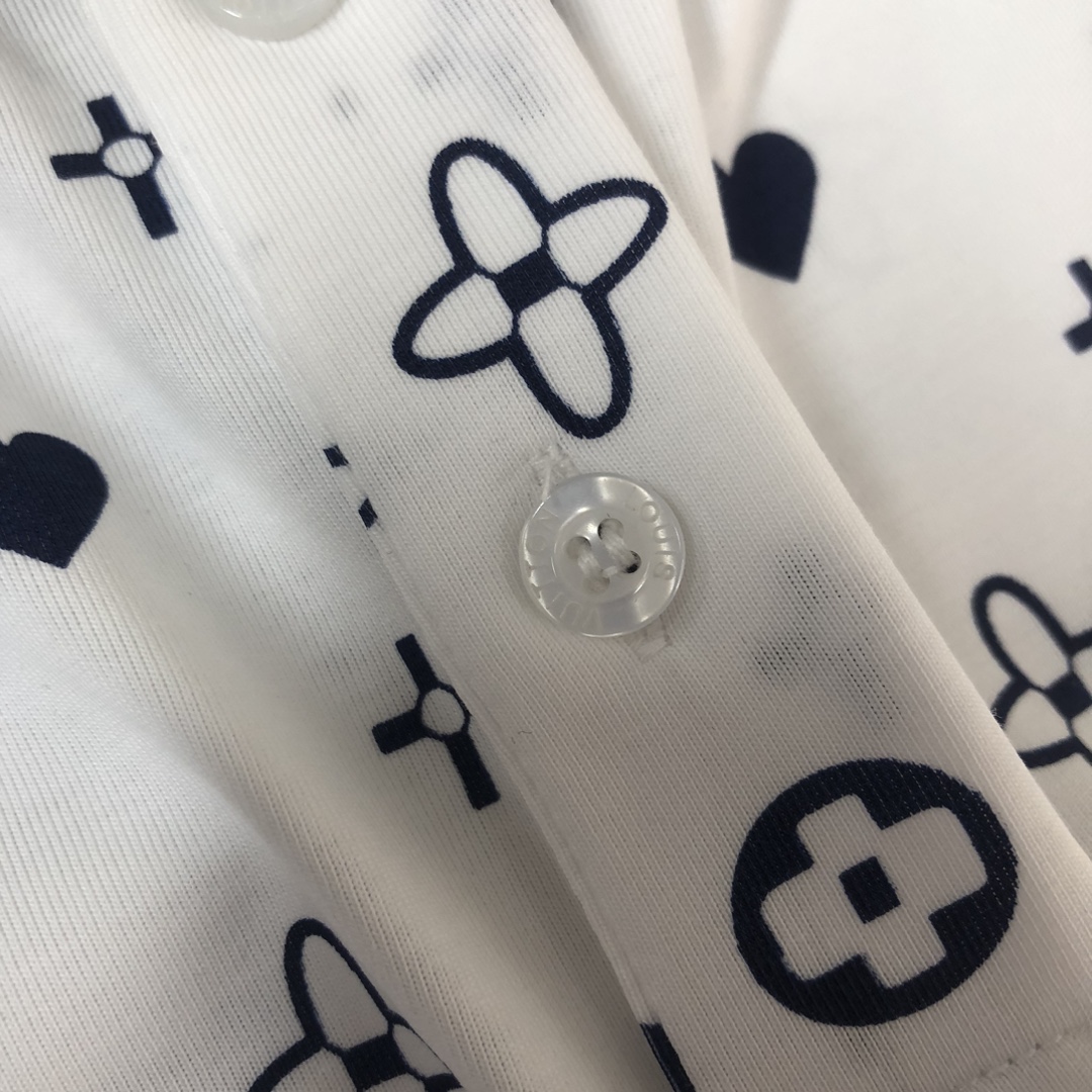 最高級ルイヴィトンスーパーコピー服 ルイヴィトンポロシャツコピー モノグラムポインテールショートスリーブコットンポロ ホワイト コットン100% 202405065 - 画像 (6)