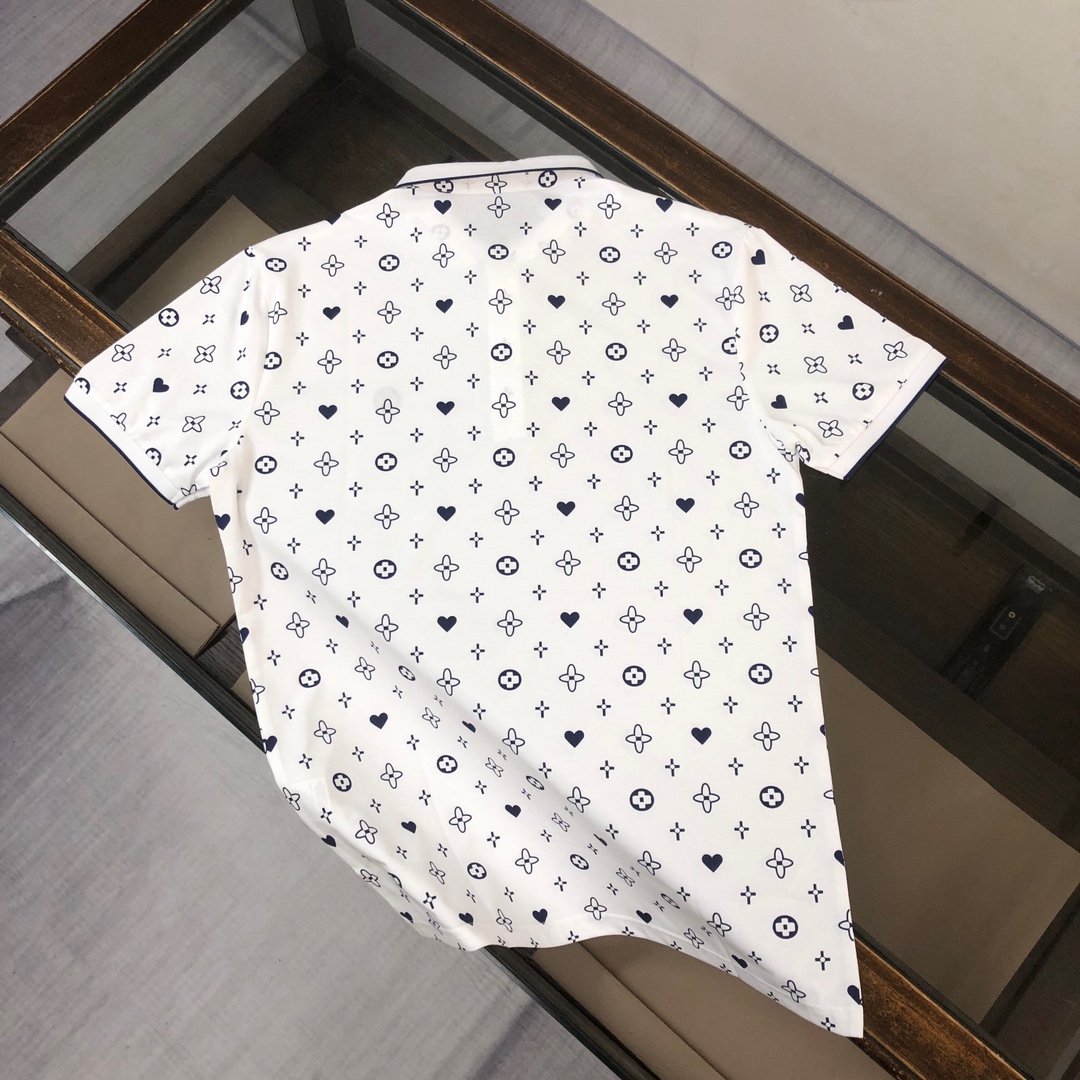 最高級ルイヴィトンスーパーコピー服 ルイヴィトンポロシャツコピー モノグラムポインテールショートスリーブコットンポロ ホワイト コットン100% 202405065 - 画像 (2)