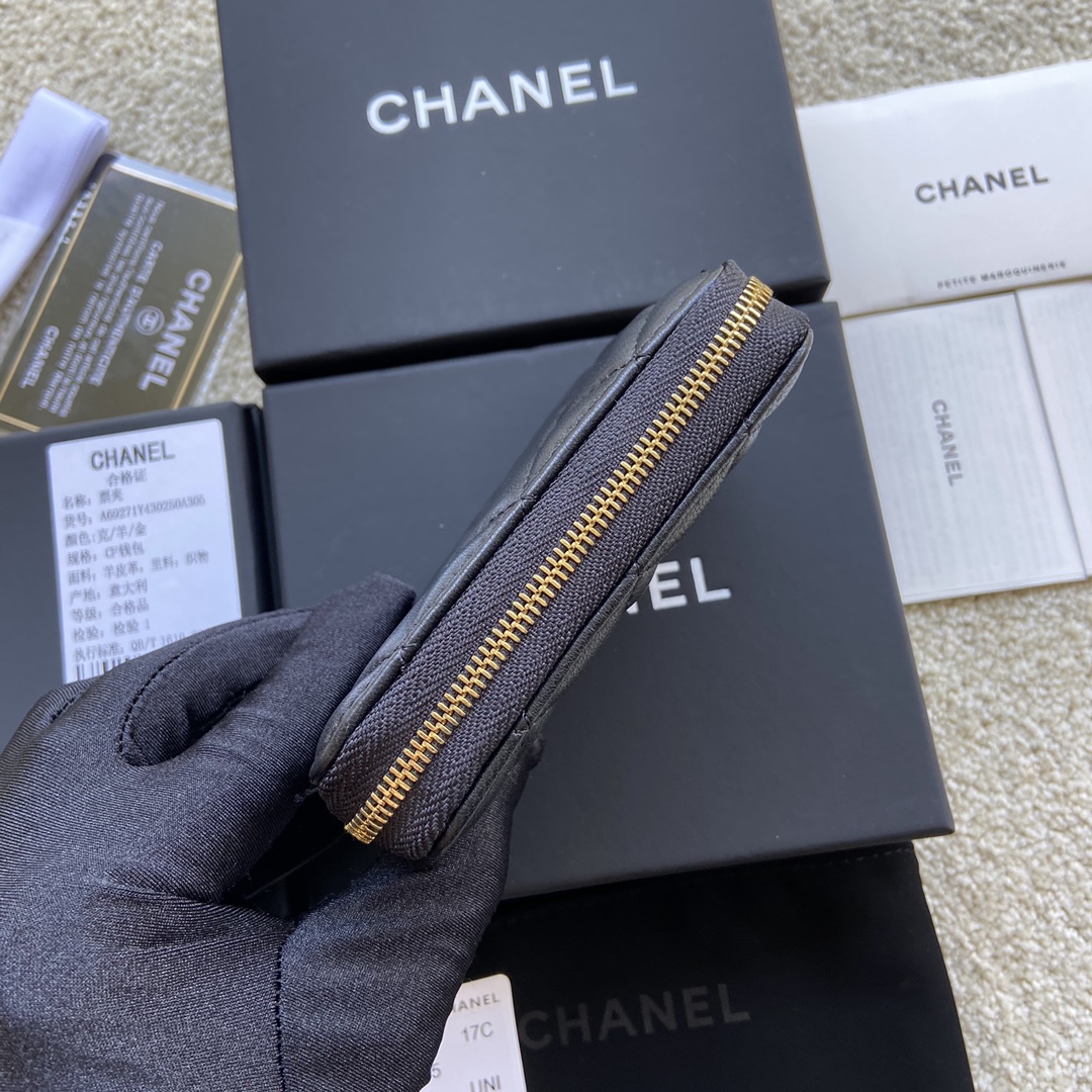 最高級シャネルスーパーコピー シャネル財布コピー 財布・コインケース ブラック A69271 ラムスキン ゴールド金具 - 画像 (9)