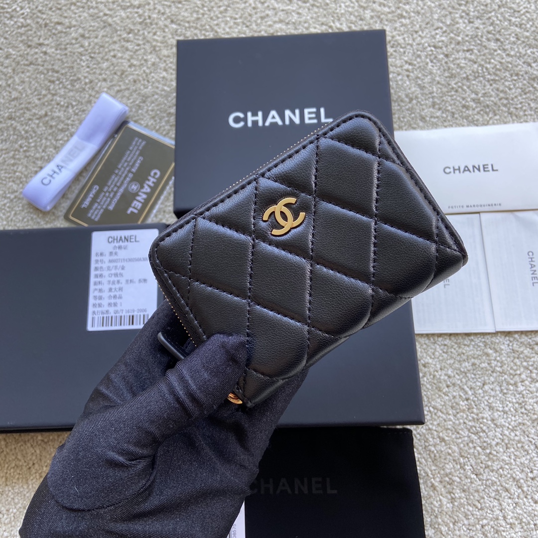 最高級シャネルスーパーコピー シャネル財布コピー 財布・コインケース ブラック A69271 ラムスキン ゴールド金具 - 画像 (6)