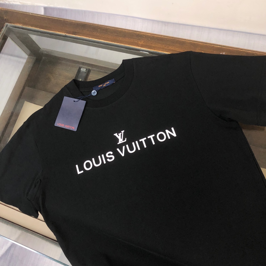 最高級ルイヴィトンスーパーコピー服 ルイヴィトンTシャツコピー ショートスリーブコットンクルーネック コットン100% ブラック ホワイト 202405099 - 画像 (8)