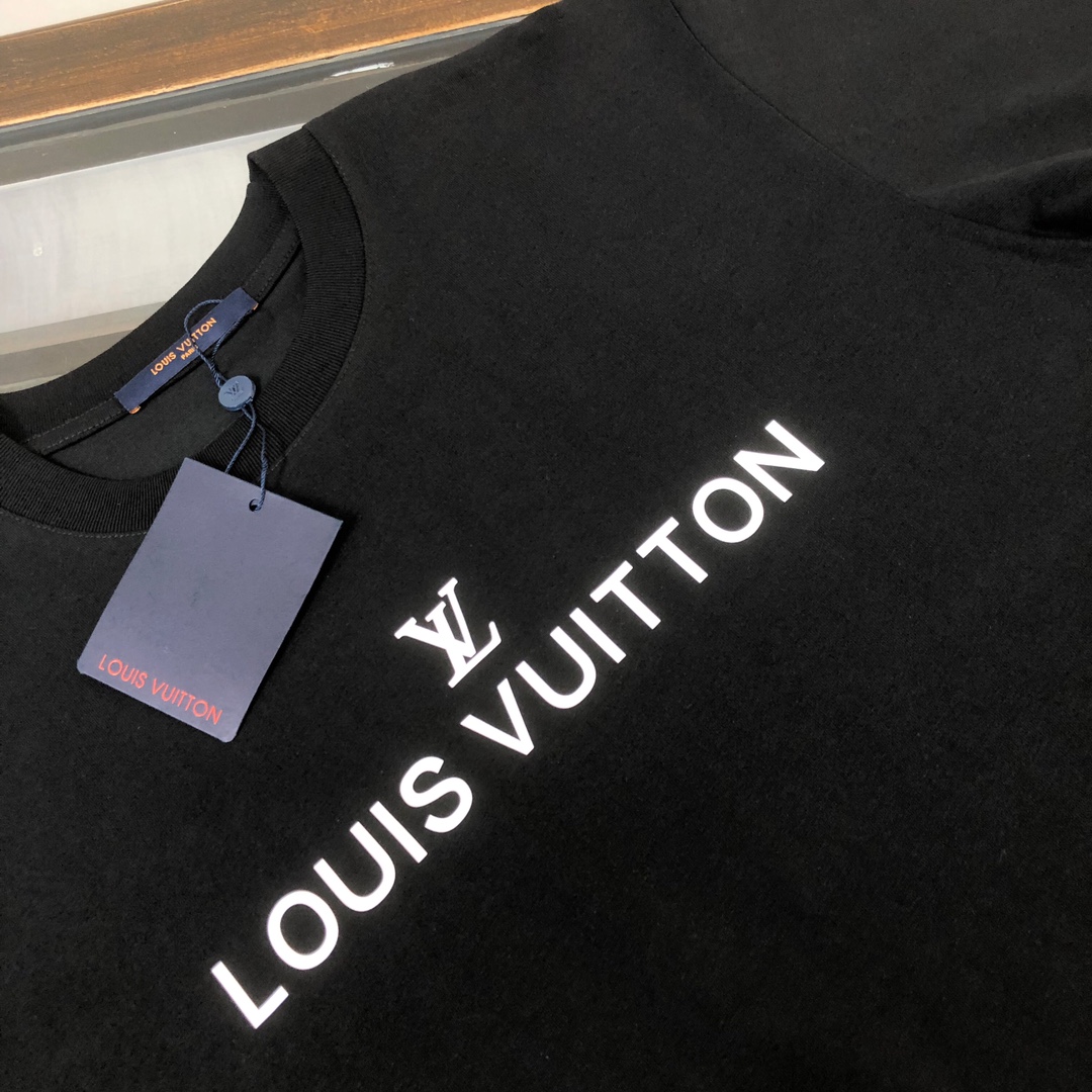 最高級ルイヴィトンスーパーコピー服 ルイヴィトンTシャツコピー ショートスリーブコットンクルーネック コットン100% ブラック ホワイト 202405099 - 画像 (7)