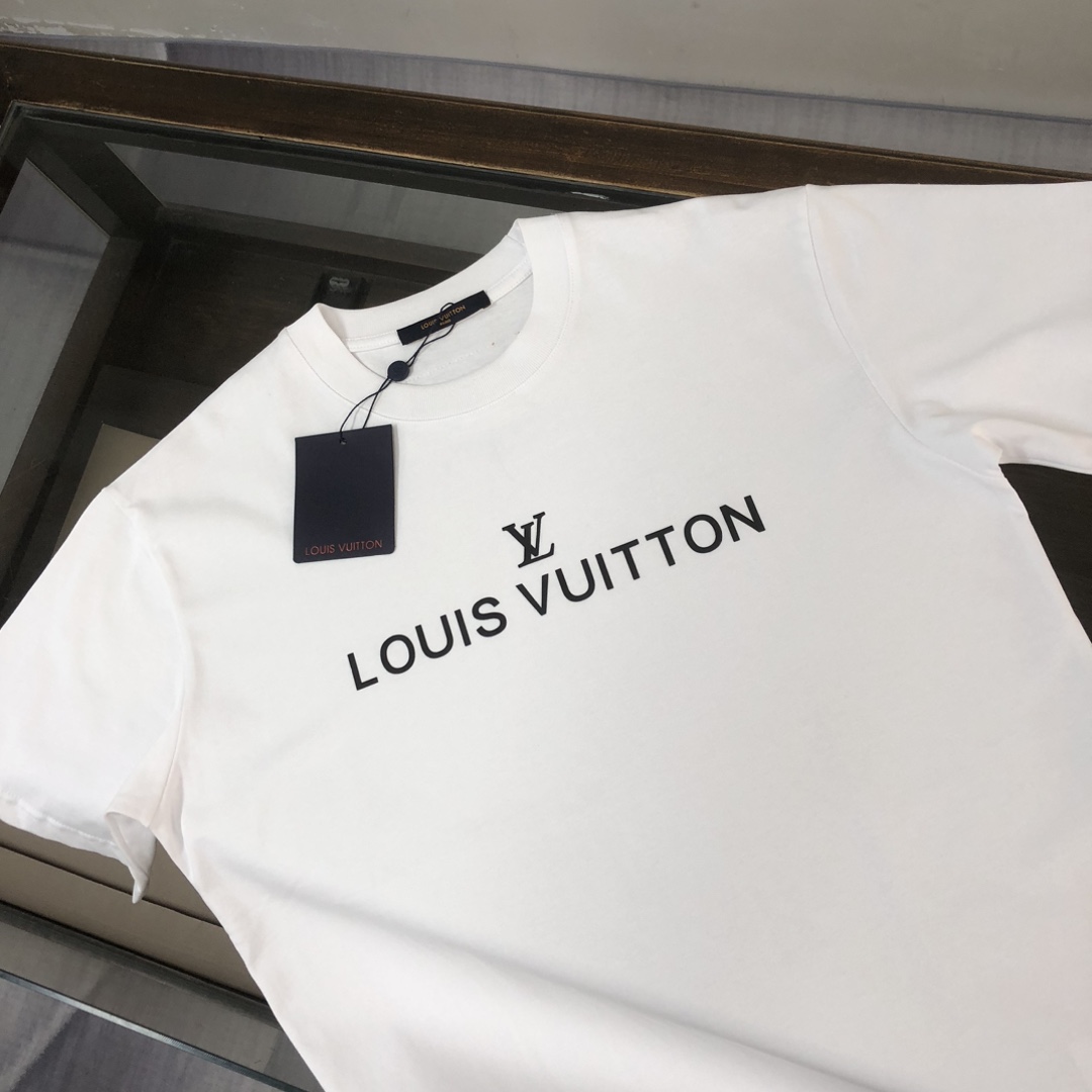 最高級ルイヴィトンスーパーコピー服 ルイヴィトンTシャツコピー ショートスリーブコットンクルーネック コットン100% ブラック ホワイト 202405099 - 画像 (16)