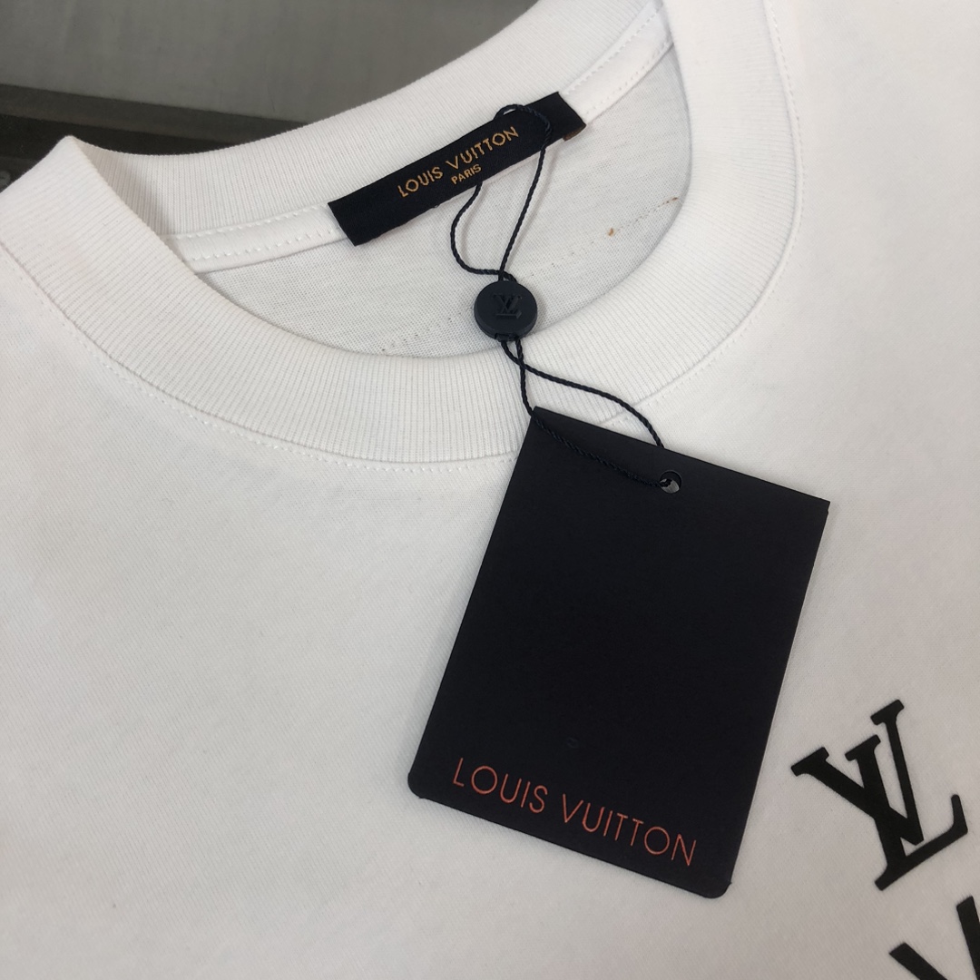 最高級ルイヴィトンスーパーコピー服 ルイヴィトンTシャツコピー ショートスリーブコットンクルーネック コットン100% ブラック ホワイト 202405099 - 画像 (15)