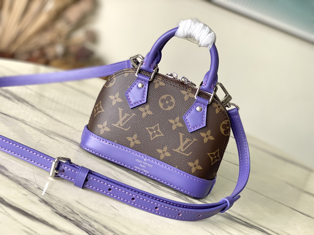 最高級ルイヴィトンスーパーコピー ルイヴィトン クロスボディバッグ コピー ナノ・アルマ VIOLET FONCE M82717 モノグラム・キャンバス シルバー金具 - 画像 (8)